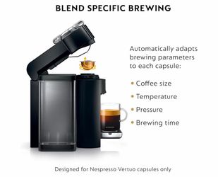 Nespresso Vertuo Coffee and Espresso Maker by De'Longhi, Piano Black