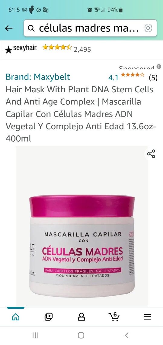 Mascarilla Capilar con Células Madres