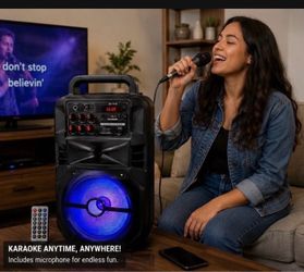 Karaoke Bluetooth Party Speaker w/ Microphone & LED Lights