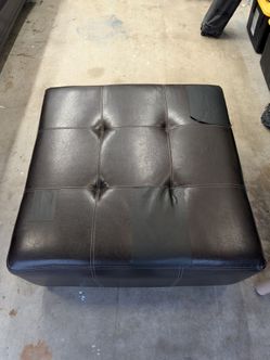 Leather ottoman