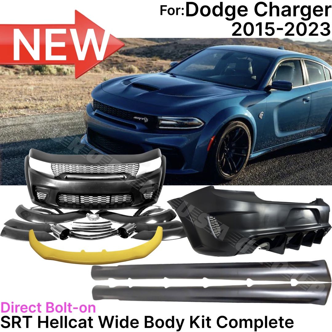 Dodge Charger Hellcat Srt Scat Pack Wide Body Kit Front Bumper Rear Bumper Side Skirts Fender Flares Diffuser Grill 15-23