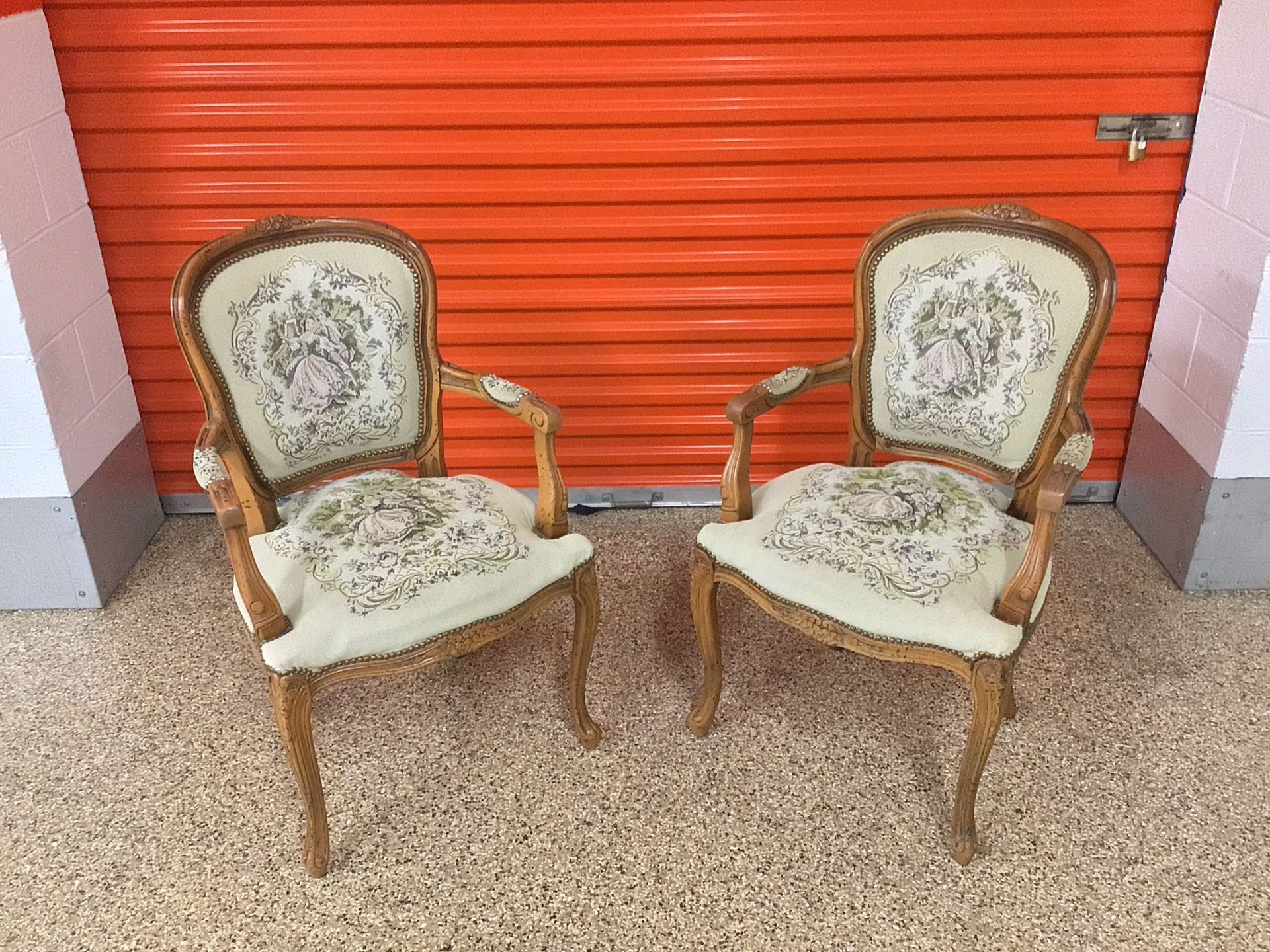 Two Vintage Chateau D’Ax Louis XV Style Armchairs - Will Deliver