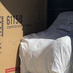 NEW Counter Height Table Dining room set with 6 chairs factory sealed in box paid $7,000