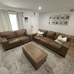 Brown/tan Modern Couch set for sale - from Mathis Brothers