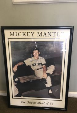 Mickey Mantle #7 “the mighty mick of 1956 signed 36x25 poster