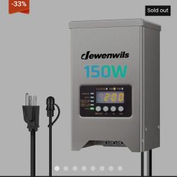 DEWENWILS 150W Low Voltage Landscape Transformer, Outdoor Low Voltage Transformers with Photocell Sensor & Timer, 120V AC to 12V/15V Waterproof, Lands
