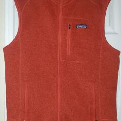 Men Patagonia Fleece Vest Size L Red