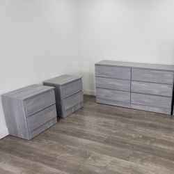Dresser And 2 Nightstands - Cómoda Y 2 Mesitas De Noche 