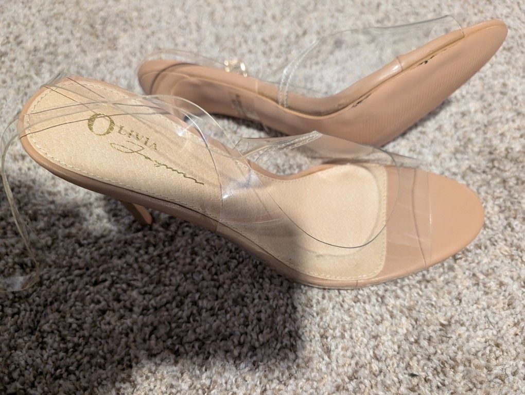 Cute Clear Heels Size 10