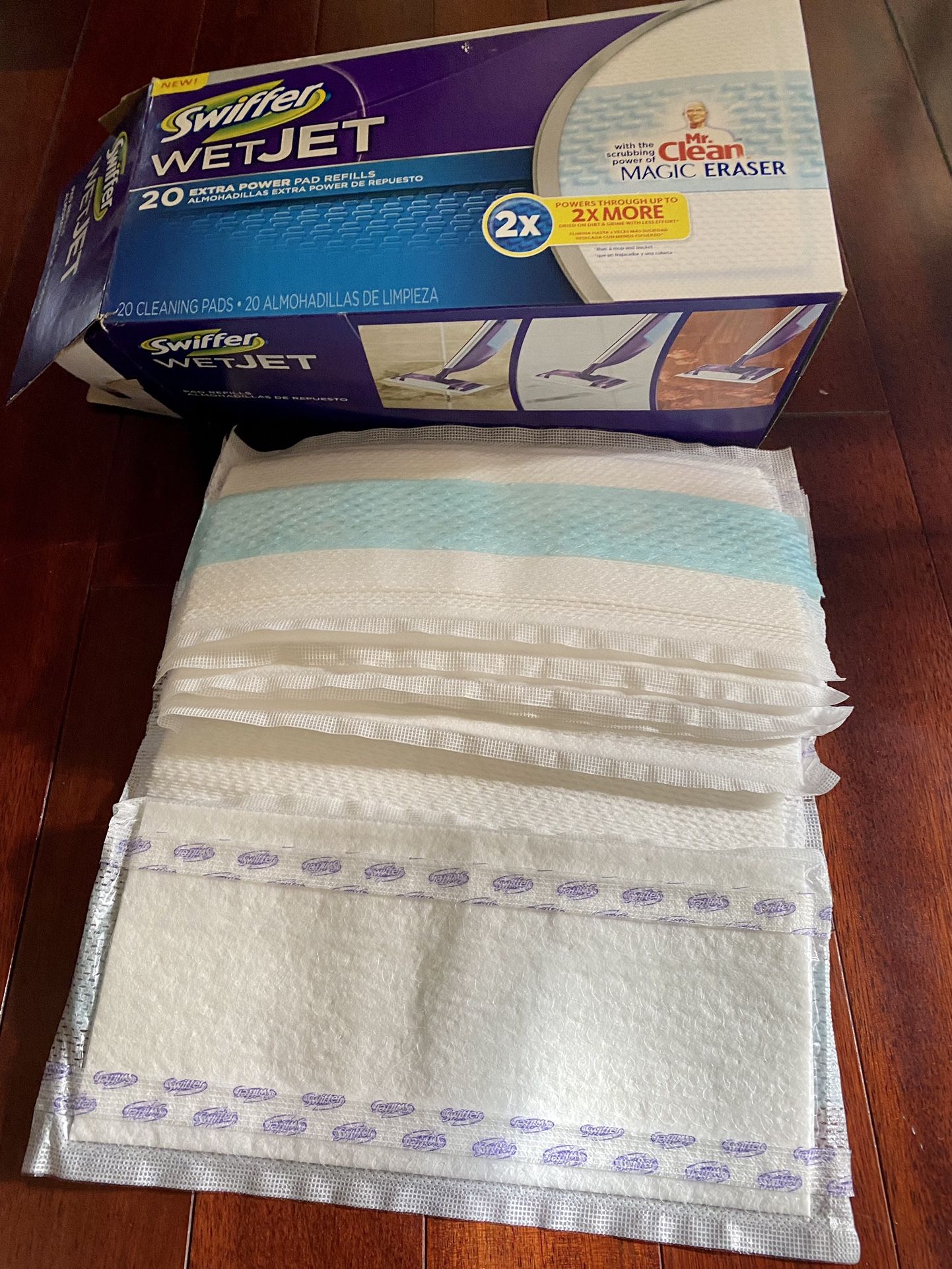 Swiffer Wet Jet Extra Power Pads Refills With Mr. Clean  Magic Eraser