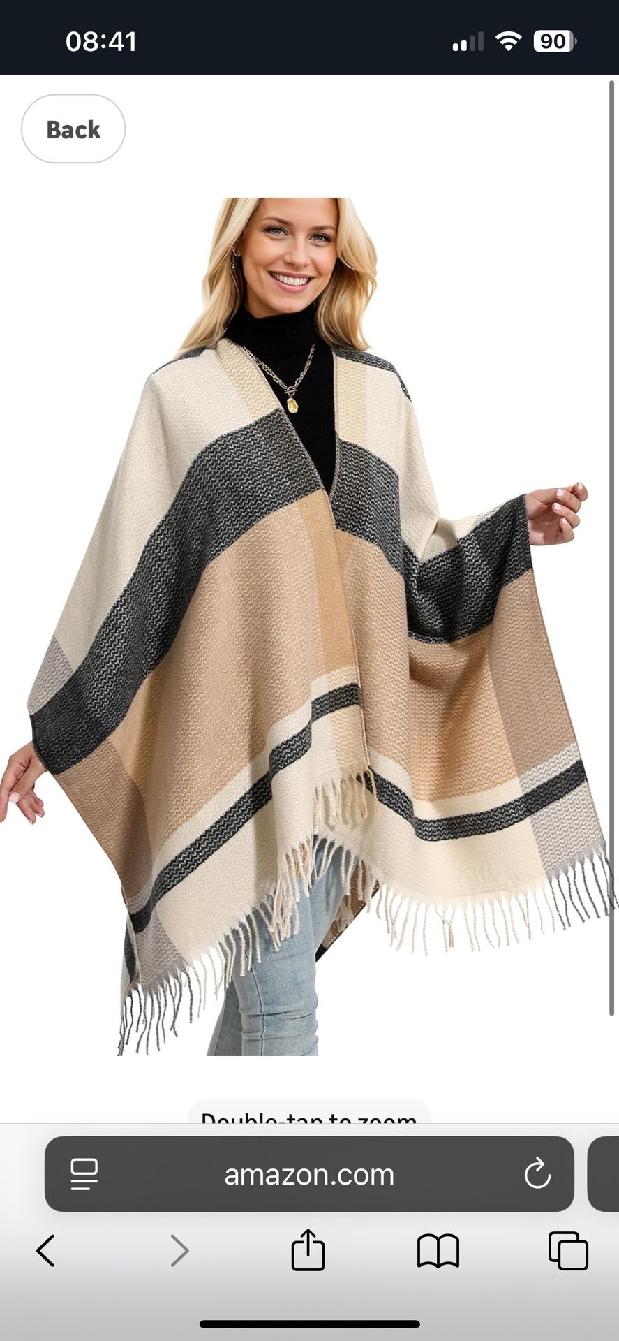 Women's Winter Shawl Wrap for Women–Warm Ponchos with Tassels,Christmas Gift for Mom & Older Women