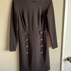 DKNY Size 2 Long Sleeve Black Dress