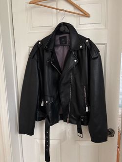 Brand New Mango oversized leather jacket