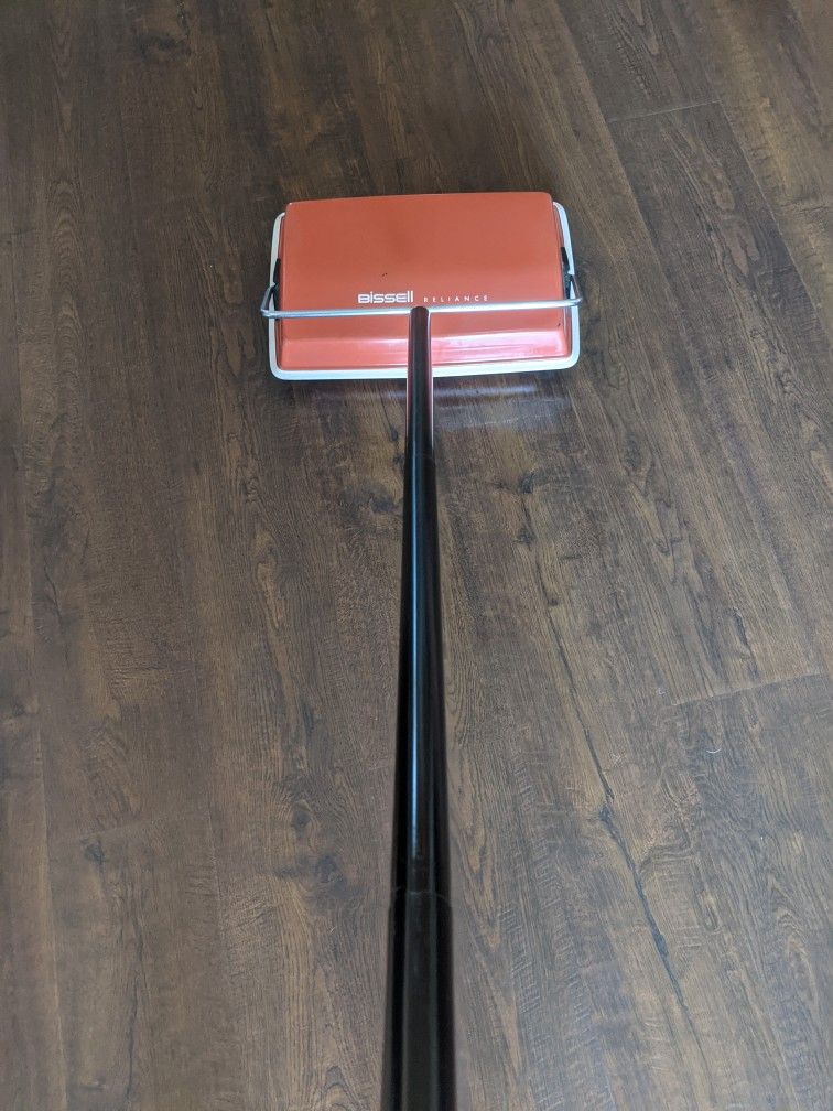 Vintage Bissell Push Floor Sweeper Orange
