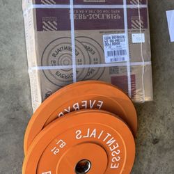 15 Lbs Olympic Bumper Plates Weightlifting 2” Rubberized Weight Plates 