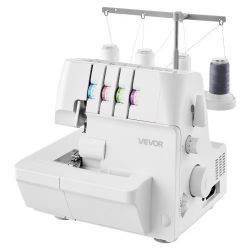 566^Serger Overlock Sewing Machine, 1250 Stitches Per Minute, 2-3-4 Thread Capability, 0.7-2 Adjustable Differential Feed, with Free Arm and LED Light