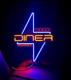 Tesla Diner NEON Sign Exclusive BRAND NEW Rare Collectible USB-C Elon Musk