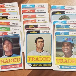 (17) 1974 Topps Traded Baseball Cards $1 Each