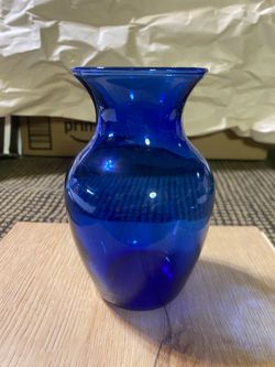 Vintage Anchor Hocking Glass Vase Cobalt Blue