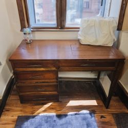 Vintage Solid Wood Sewing Table