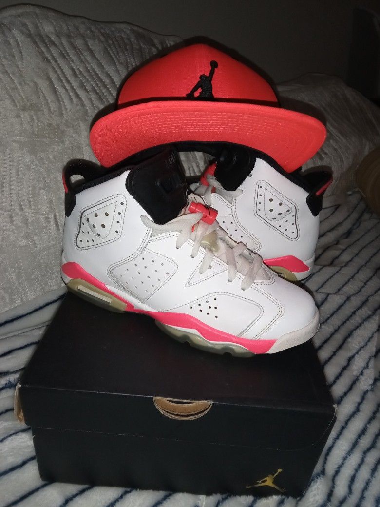 Jordan Retro 6 Infrared White And Orange Size 2 Youth 