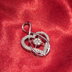 10k White Gold Diamond Heart Pendant 0.67 ctw