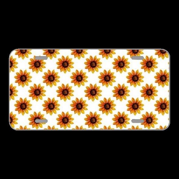 License Plate Novelty Car Front Sunflower Digital Paper