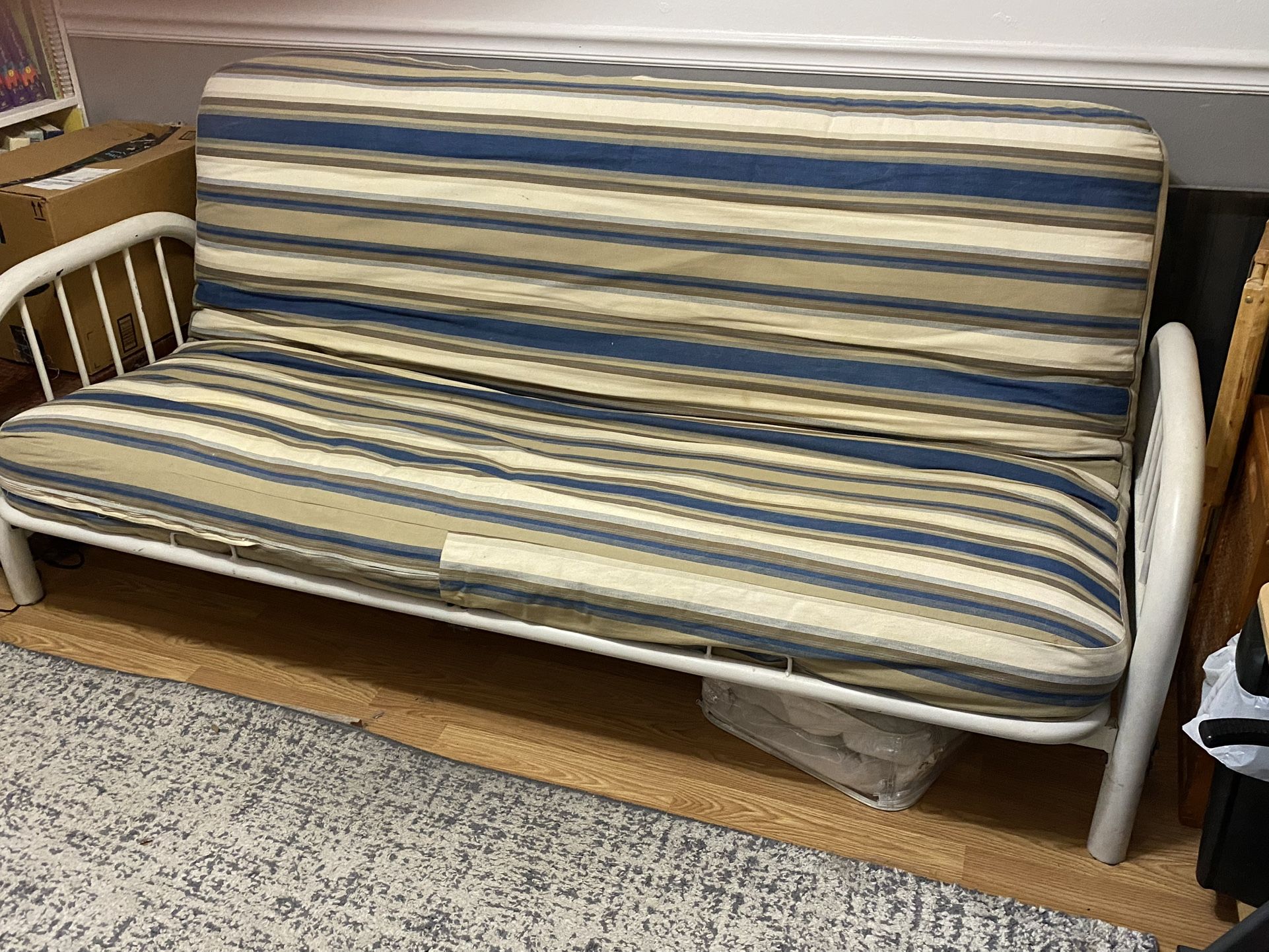 Metal Framed Futon Couch/Bed— Excellent Condition