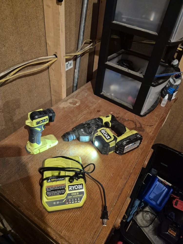 Ryobi SDS Rotary Hammer Drill & Flashlight Combo