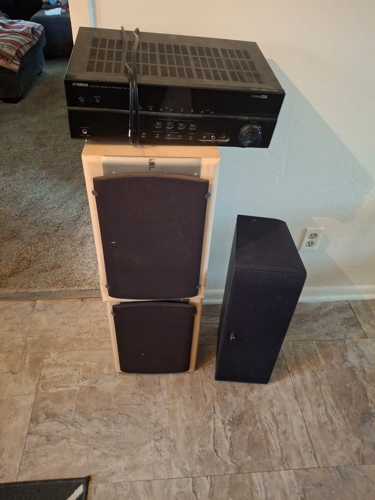 2 JBL S38BE Studio Series Speakers with Paradigm Speaker