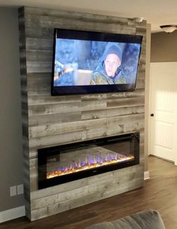 72”×21.65” Wall-Mounted Electric Fireplace