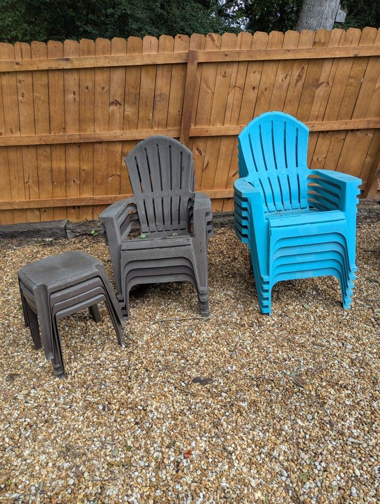 Plastic Adirondack patio fire pit Chairs