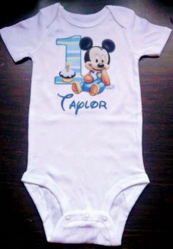 Baby mickey onesie