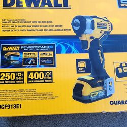 DEWALT 20V 250Ft Lbs 3/8 in Impact Wrench POWERSTACK Compact Kit (New)