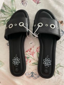 Serra Memory Foam Embelleshed Ladies Slide Sandals Sz 9
