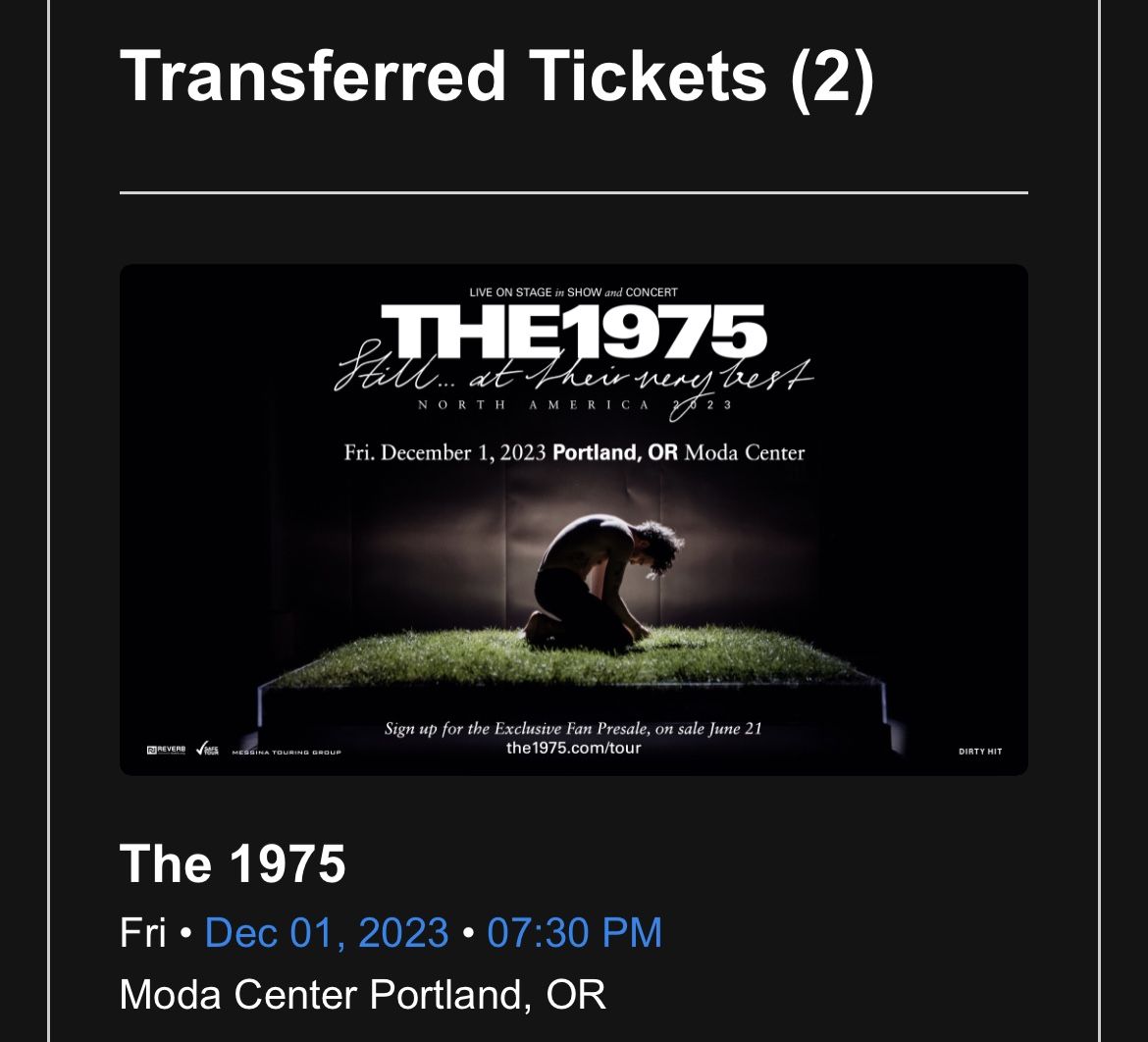 1975 Band at Moda Center Fri Dec 1st