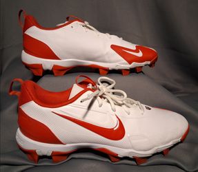 Nike Force Trout  BG Baseball/Softball Youth Cleats  Wht/Red Sz