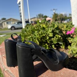 Black Chunky Heels