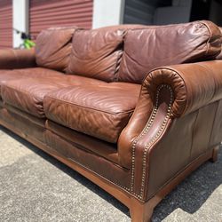 *FREE DELIVERY* Genuine Leather Sofa W/ Ottoman