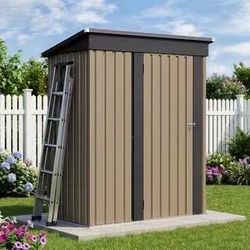 ❤️‍🔥 5 ft. W x 3 ft. D Outdoor Storage Metal Shed Lockable Metal Garden Shed for Backyard Outdoor (14.5 sq. ft.)$80