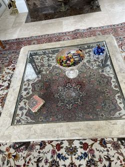 Beautiful Marble/ Glass Top Coffee Table