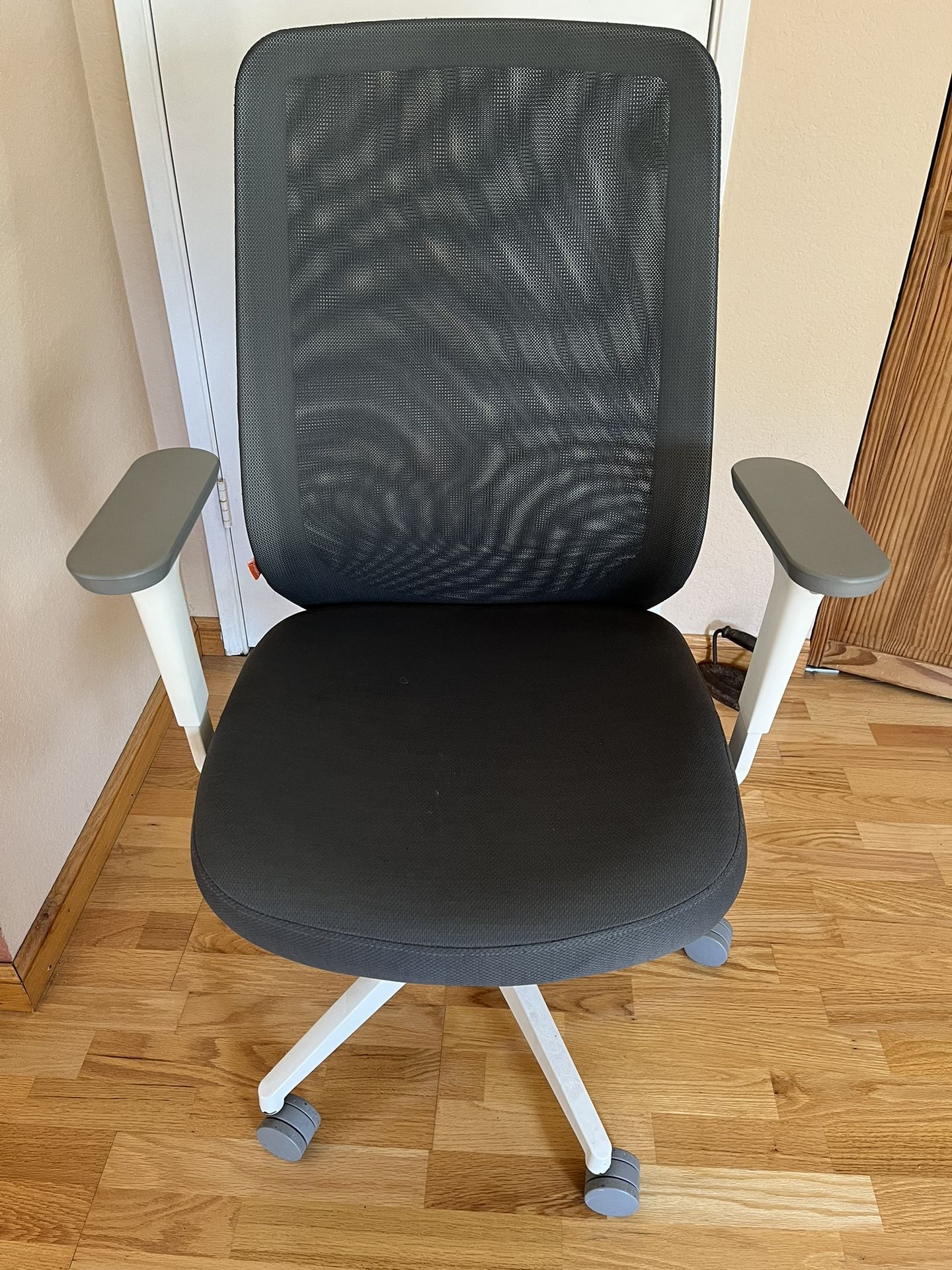 2 Dark Gray Max Task Chair High Back, White Frame