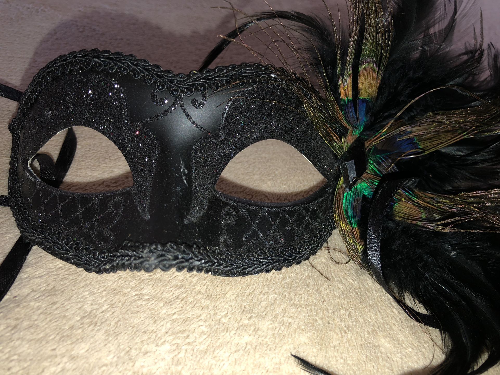 Mask With Peacock Feathers