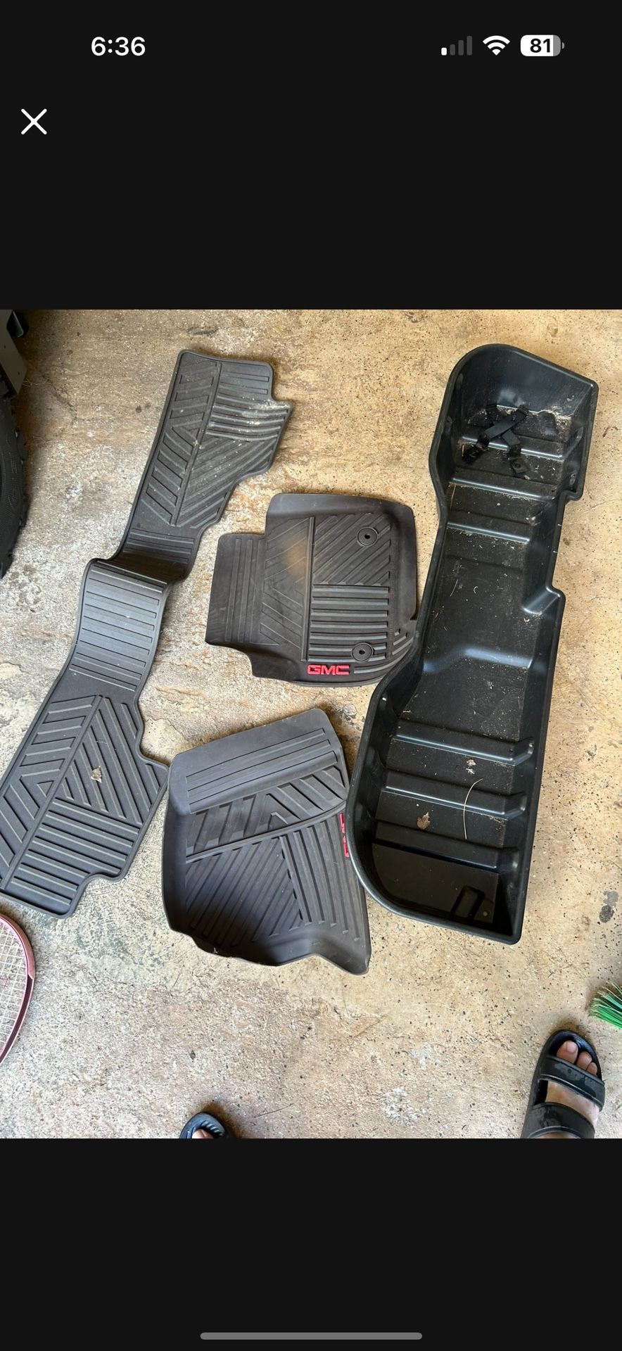 GMC Floor Mats And Container For Under Back Seat
