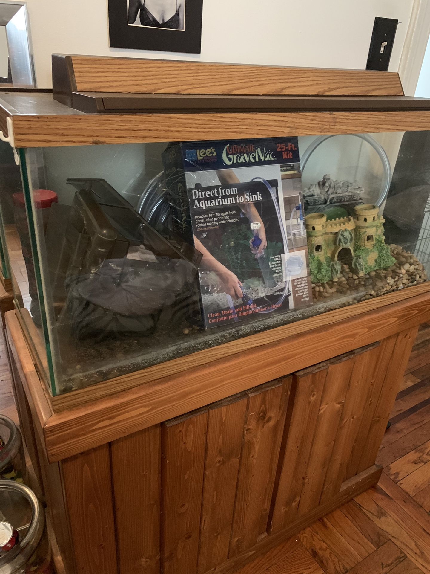 55 gallon fish tank with everything inside included