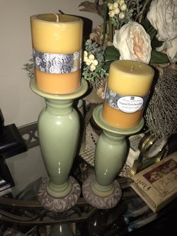 Home interior ceramic candle holder set
