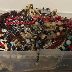 Bin Full Of Costume/vintage Jewelry +Avon 