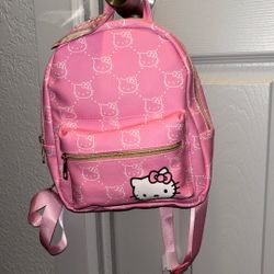 Hello Kitty Mini Backpack Purse Pink Faux Leather Sanrio NWT Kids Bag 10”