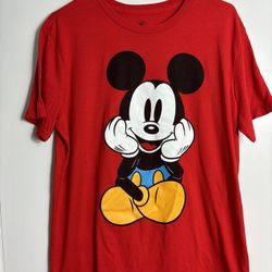 VINTAGE Mickey & Co Mickey Mouse Sitting T-Shirt Adult Size M 90s 2 Sided