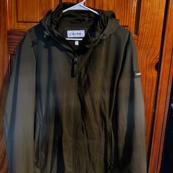 Calvin Klein Windbreaker Jacket, Olive Green, Size L
